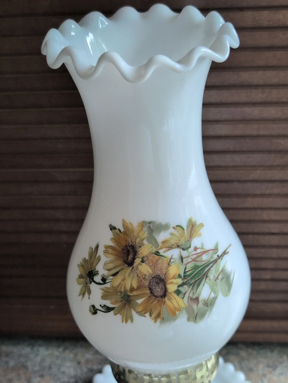 Vintage Milk Glass Hobnail Night Hurricane Electric Table Lamp Hand Painted